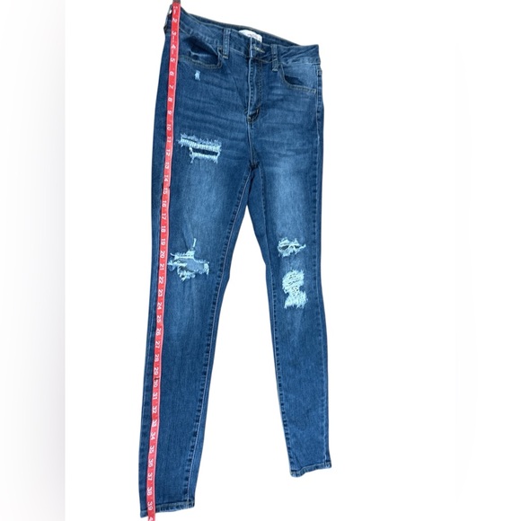 SO Distressed Blue Skinny Jeans B - Picture 3 of 5